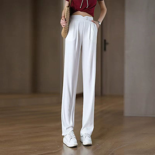 Ladies Flowing High-Waisted Pants with Elegant Pleats Chic & Stil