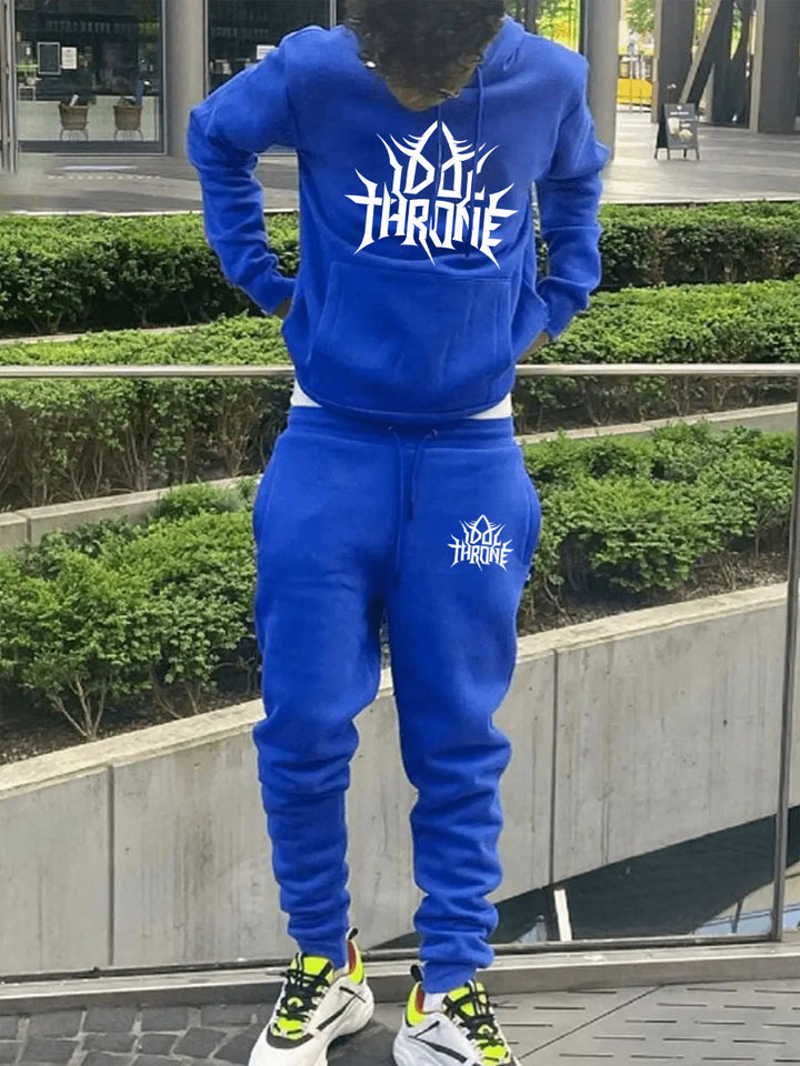 Men's hoodie and jogger pants set with striking logo design Lune London