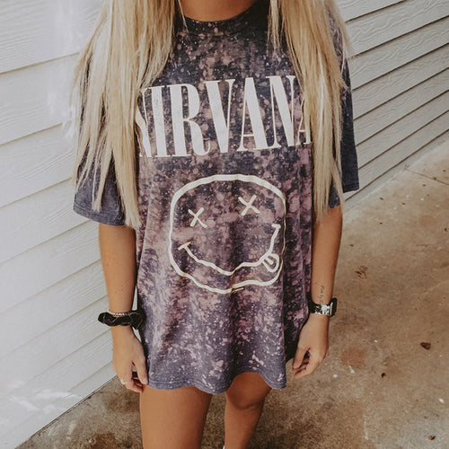 Ladies oversized T-shirt with a unique vintage design Amarae
