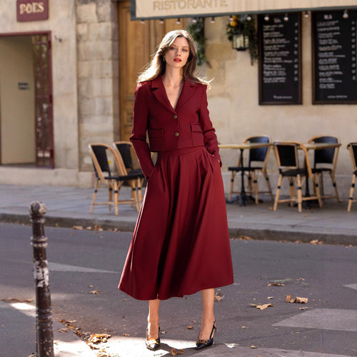 Elegant cropped blazer jacket for women with stylish button details Amarae
