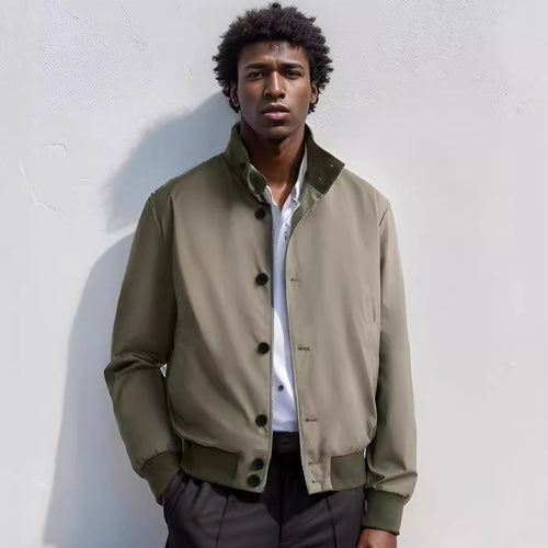 Casual bomber jacket for men with high collar and practical pockets Amarae