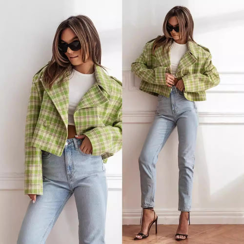 Plaid jacket for women with a modern cut Amarae