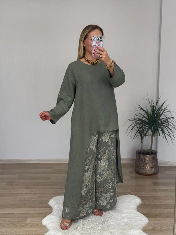 Women’s casual long sleeve shirt with asymmetric hem Chic & Stil