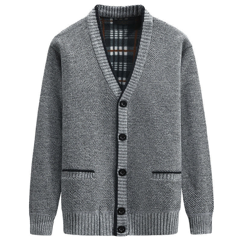 Men's elegant cardigan with V-neck and affectionate details Lune London