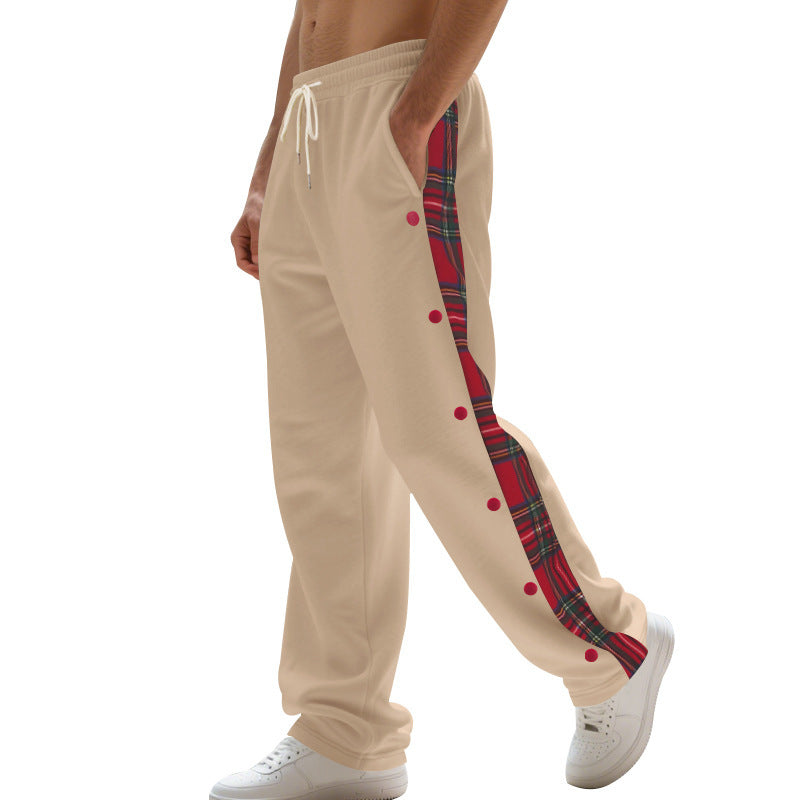 Lune London men's athletic leisure pants with snap details