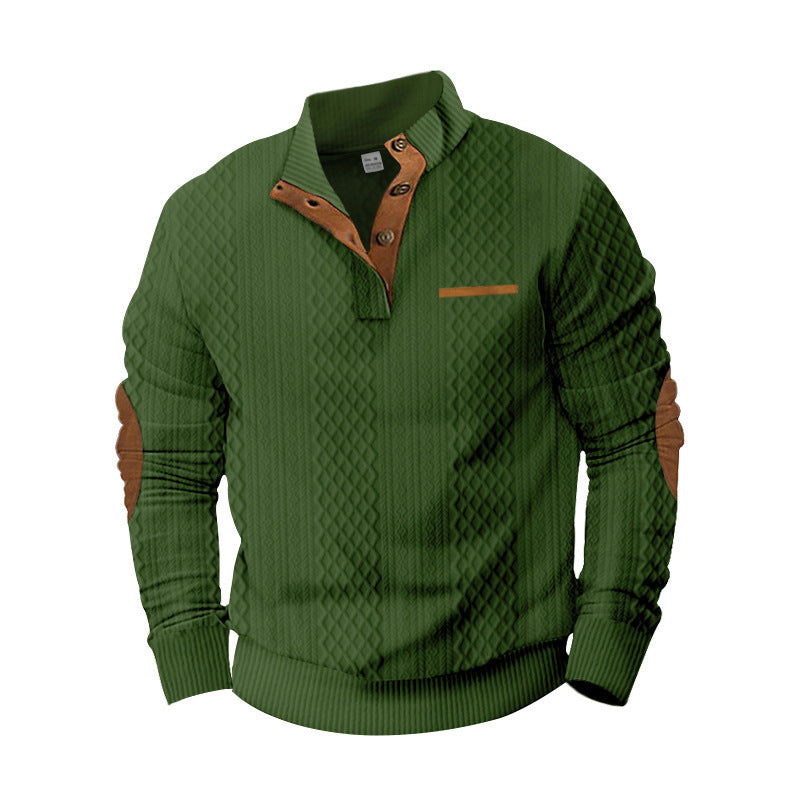 Knitted pullover for men with tank color details and button placket Lune London