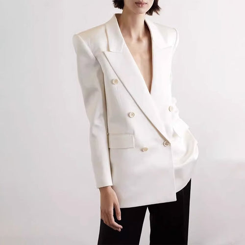 Blazer oversize stylé pour femmes avec rangée de double bouton Chic & Stil