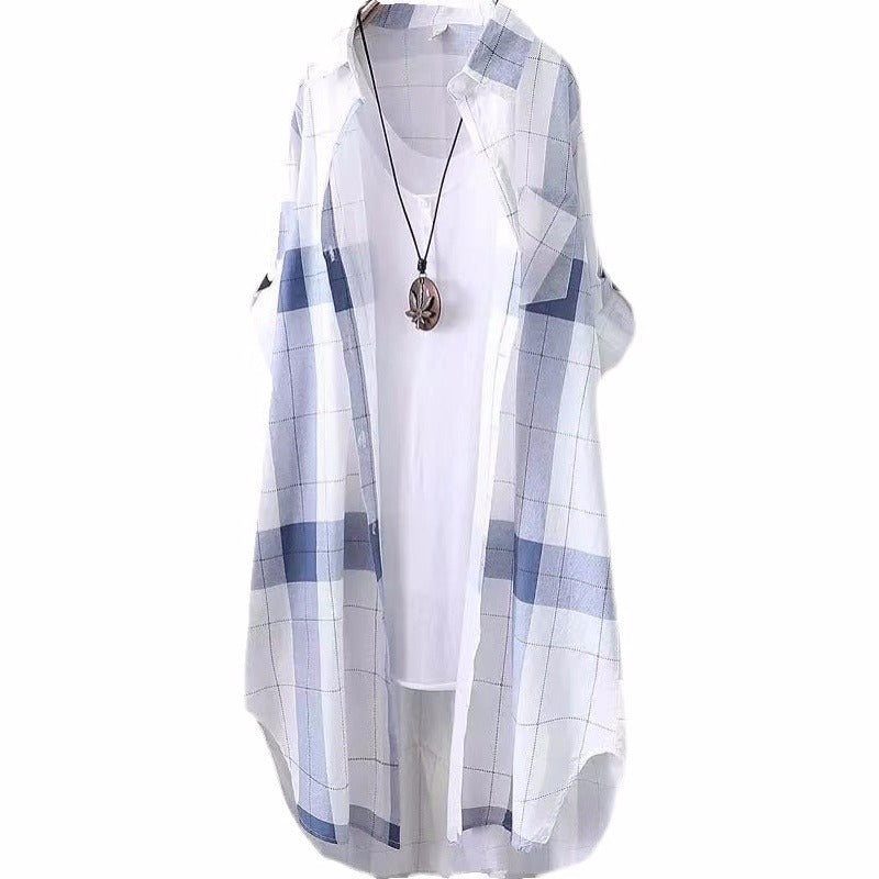 Ladies Plus Size Plaid Shirt Lune London