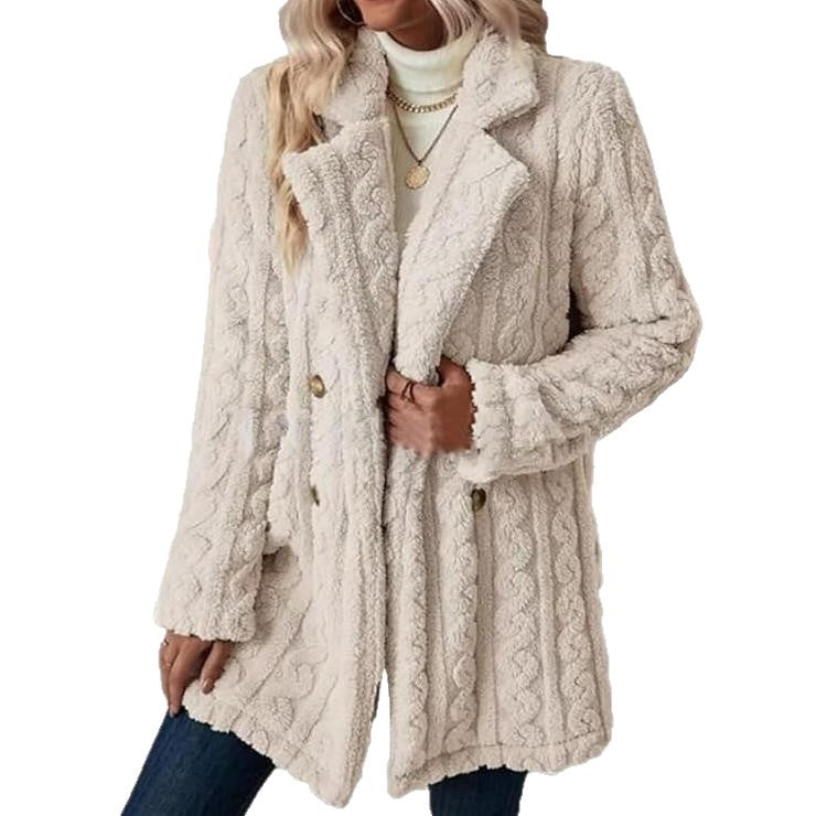 Hooded coat for women with structured design and large buttons Lune London
