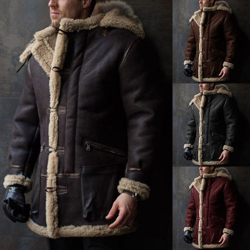 Amarae | Men's Sheepskin Coat with Hood and Practical Pockets