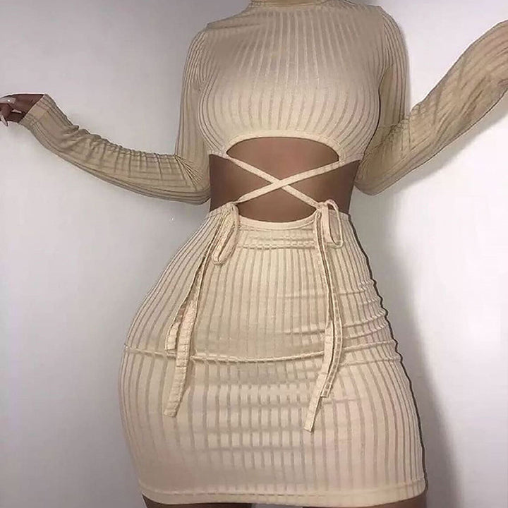 Fitted wrapped dress for women with cut-out details Lune London