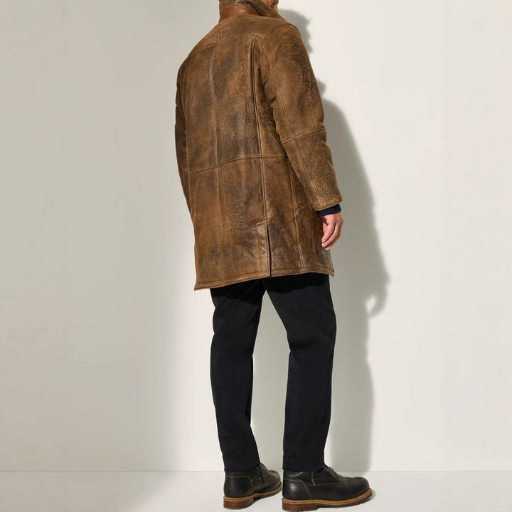 Long premium sheepskin coat for men Lune London
