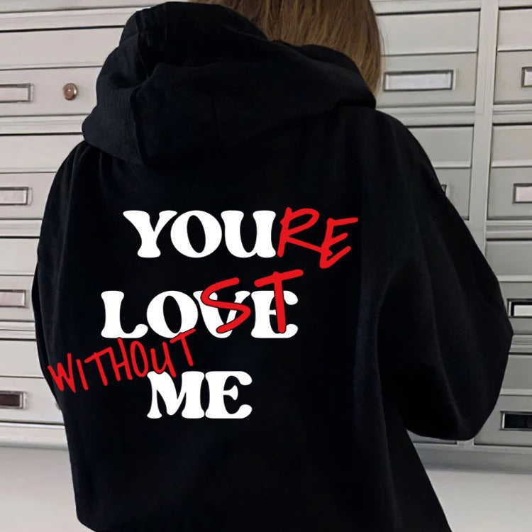 Women Oversized Hoodie with Inspirational Print Lune London