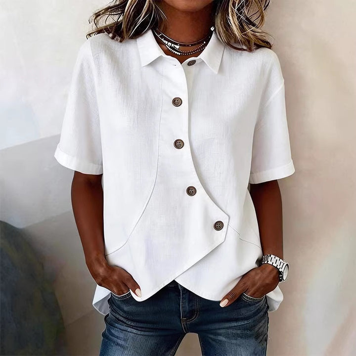 Women's specially designed blouse with unique button detail Lune London