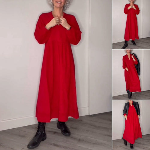 Elegant maxi dresses for women with a loose fit and long sleeves Amarae