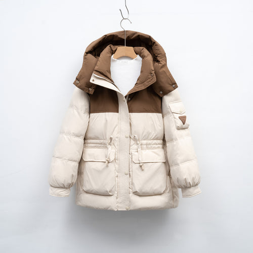 Fashion women's winter jacket with functional pockets and large hood Amarae
