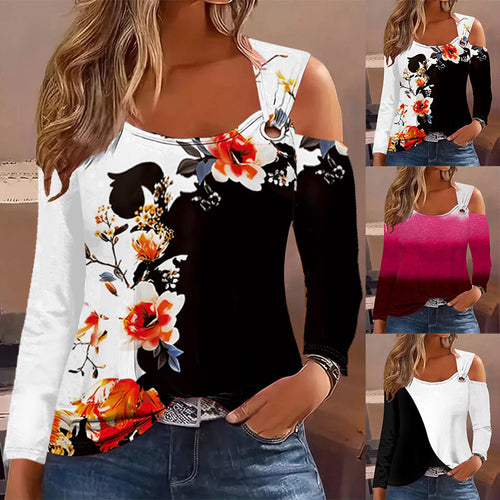 Women long sleeve top with cut-out details and asymmetrical design Amarae