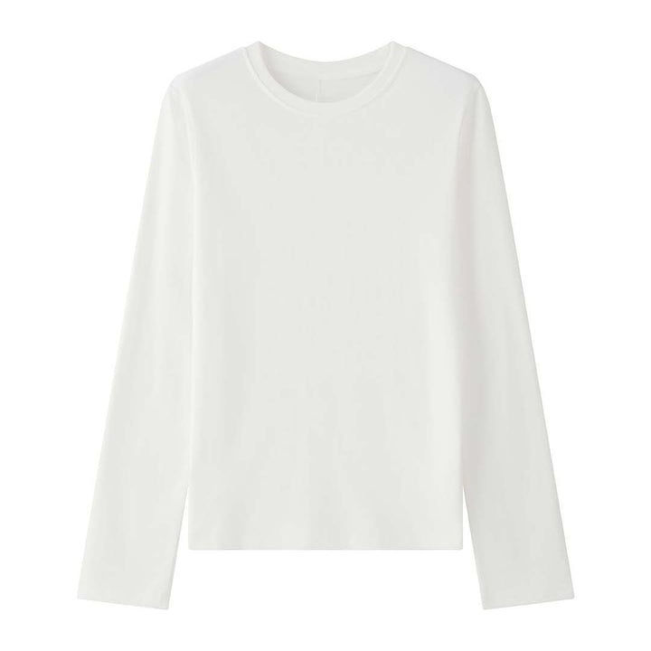Women long sleeve shirt made of lightweight jersey with round neck Amarae