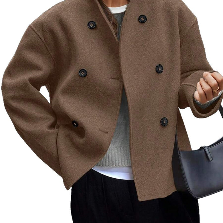 Women's wool coat with double-breasted buttons and loose fit Lune London