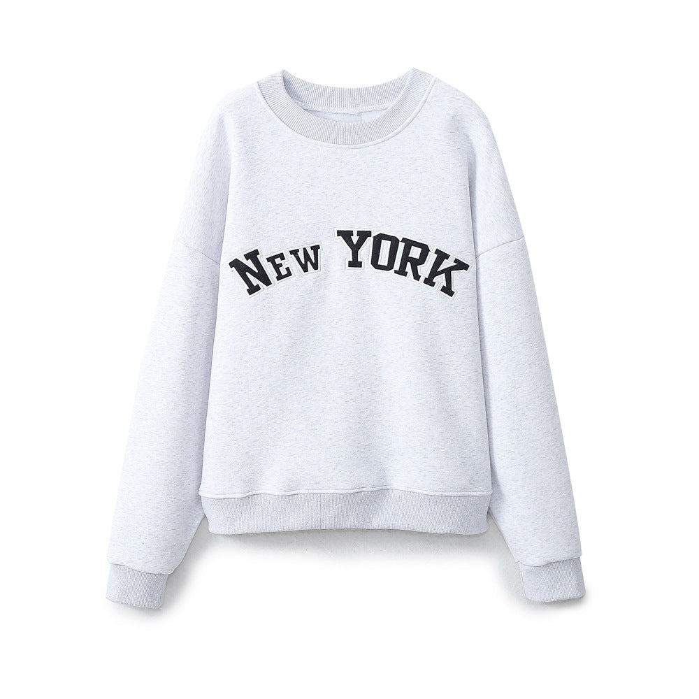 Women's sweatshirt with trendy New York Lune London print