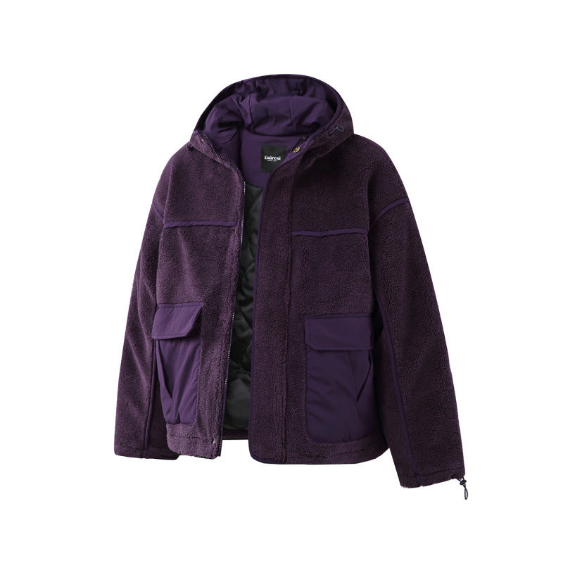 Unisex Kastige Fleece Hoodie with Utility Pockets and Drawstring Hem Amarae