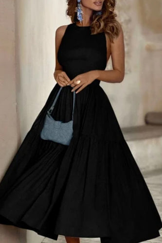 Ladies Elegant Long Sleeve Dress with Long Skirt and Refined Pleats Amarae