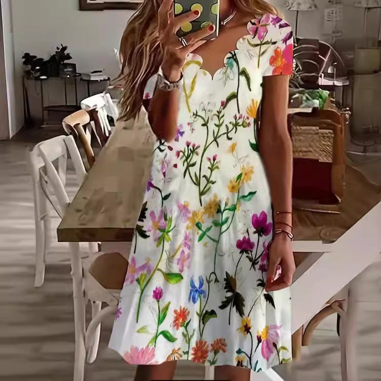 Lune London floral print short sleeve dress