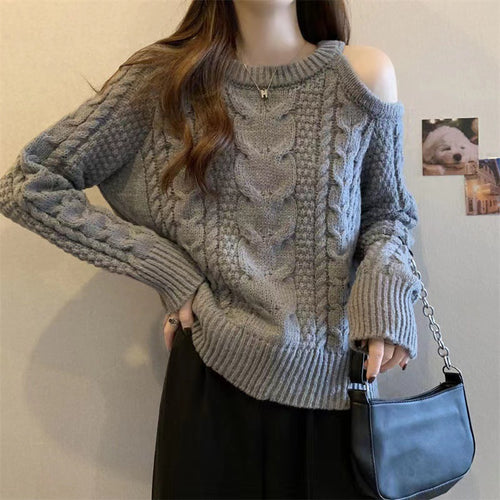 Pull en tricot épais pour femmes avec détail aux épaules dans un look décontracté Chic & Stil