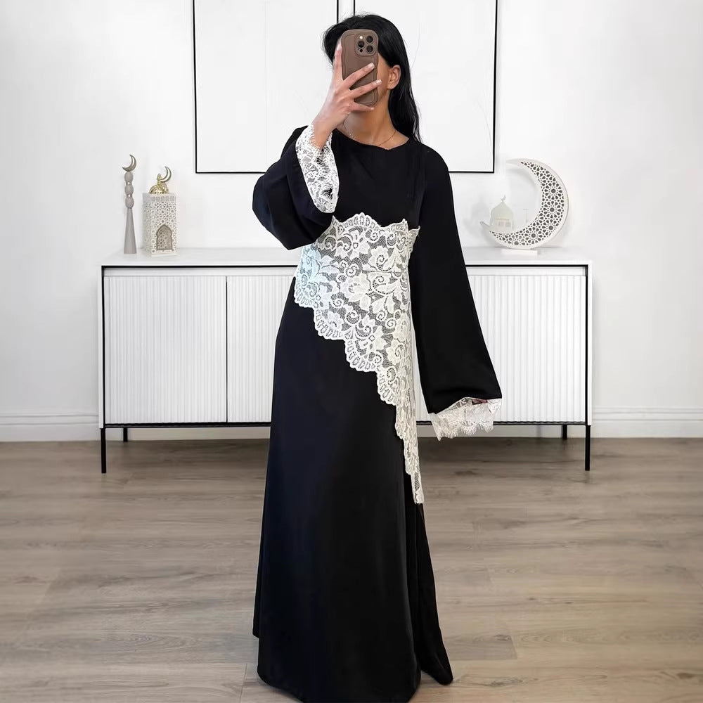 Women's Layered Look Lace Tunic with Ties and Asymmetrical Hem Amarae