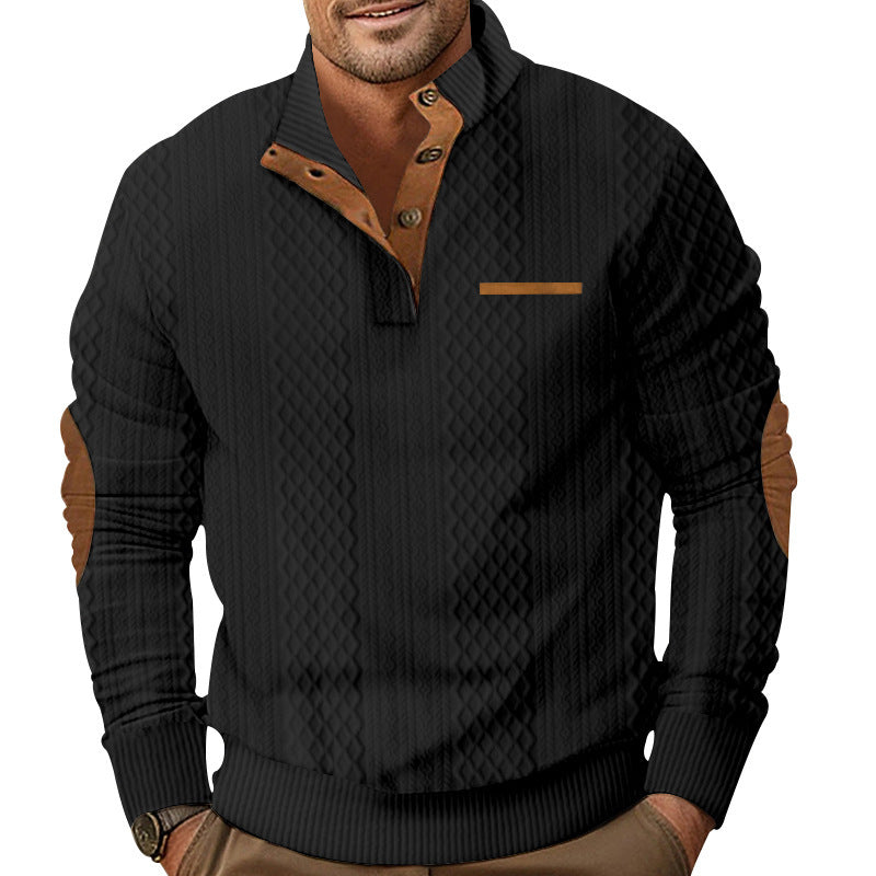 Knitted pullover for men with tank color details and button placket Lune London