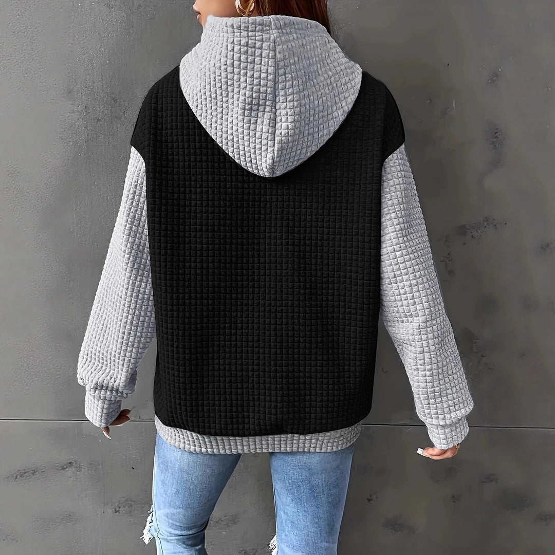 Ladies textured fabric hoodie Lune London