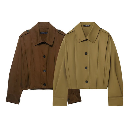 Fashion cropped jacket for women with decorative button details Amarae