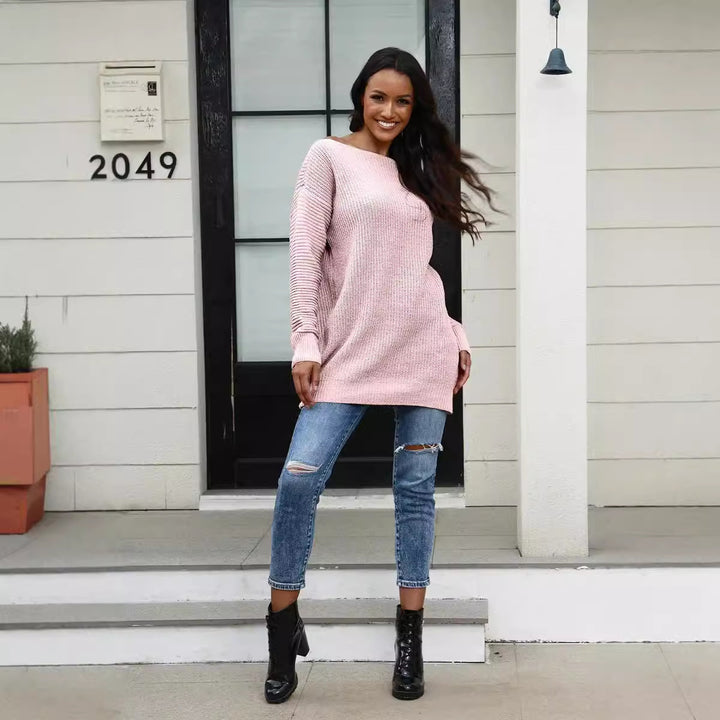 Pull en tricot pour femmes à coupe décontractée et surface structurée Chic & Stil