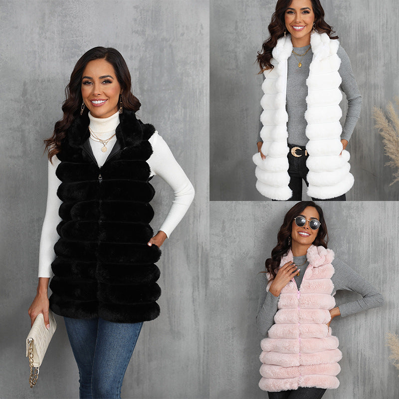 Chic Long Plush Fur Vest for Women