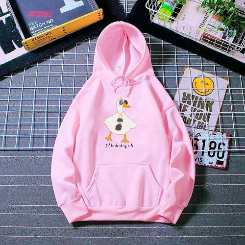 Women's hooded sweatshirt with creative duck design Chic & Stil