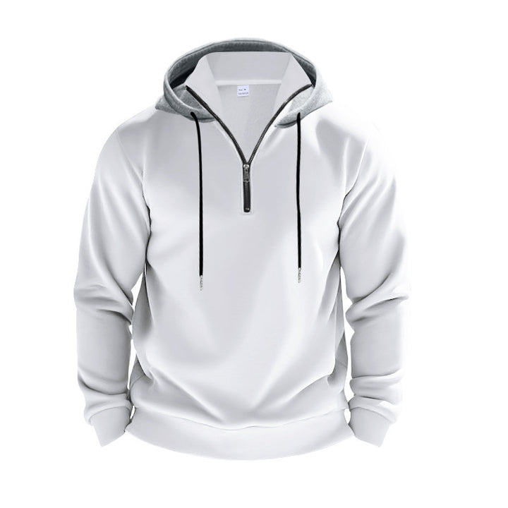 Men's modern hoodie with half zipper and kangaroo pocket Lune London
