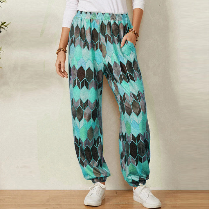 Loose women's pants with geometric pattern Lune London