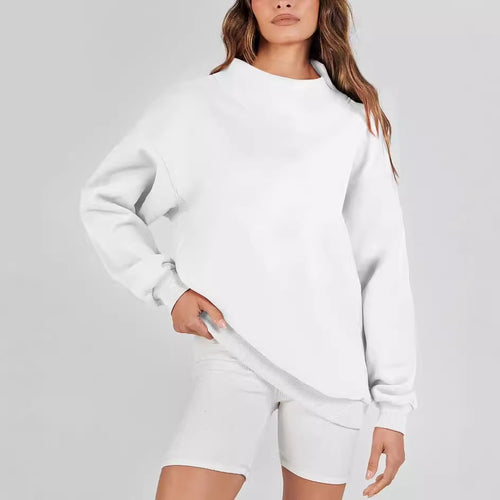 Ladies Comfortable Oversized Sweater with Chic High Collar and Style
