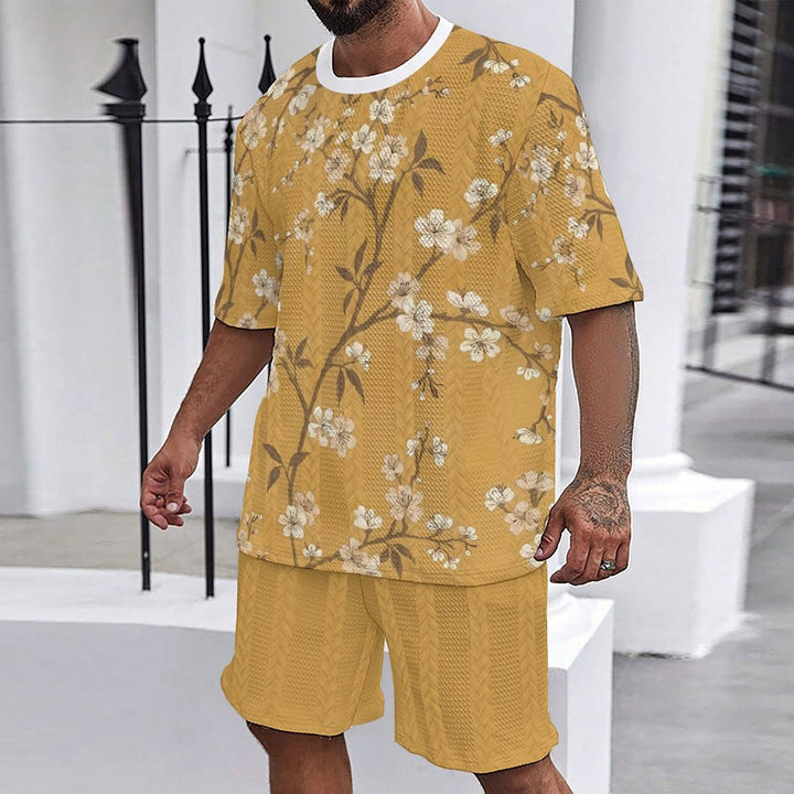 Casual men's set with floral print Amarae