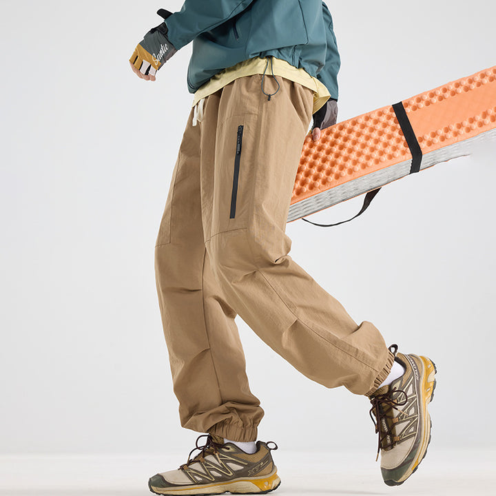 Men's Lightweight Tech Cargo Jog Pants made of Ripstop with Thigh Zipper and Elastic Hem Amarae