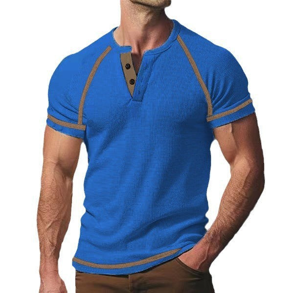Mid-length sleeve T-shirt for men with button placket Lune London