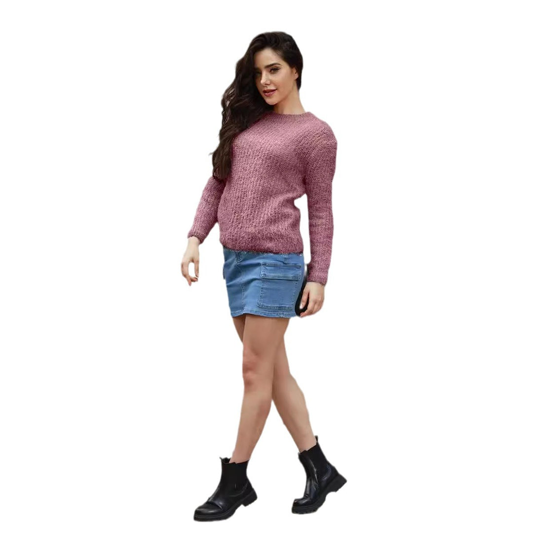 Soft knit sweater for women with relaxed fit and textured material Lune London