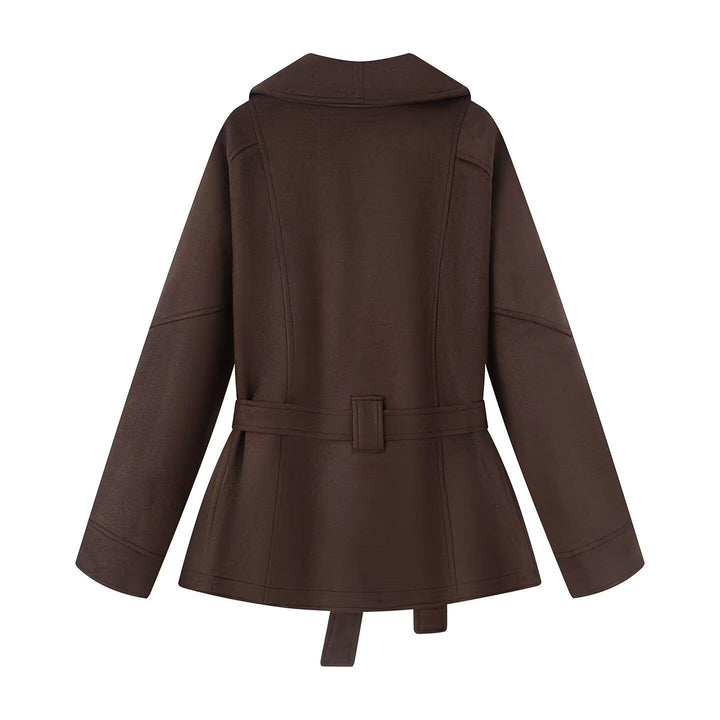 Elegant jacket for women with a belt at the waist and modern collar Lune London
