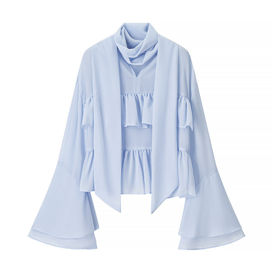 Dames Veste en Chiffon Élégante avec Détails en Volants Chic & Stil