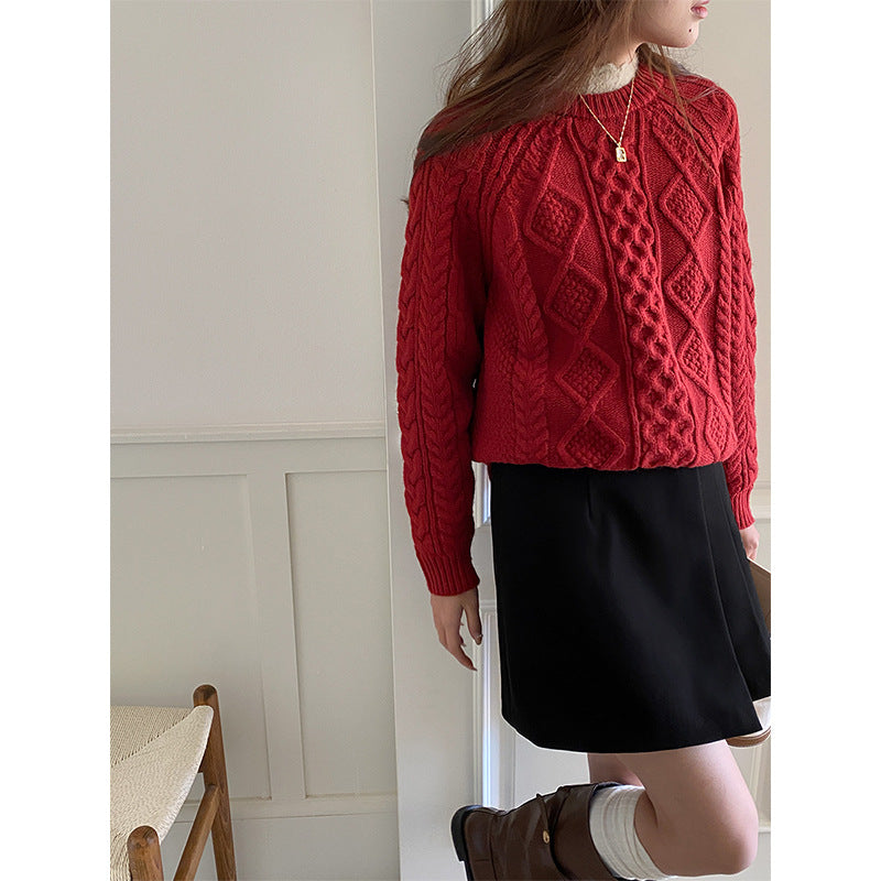 Ladies elegant knit top with ruffle hem Chic & Stil