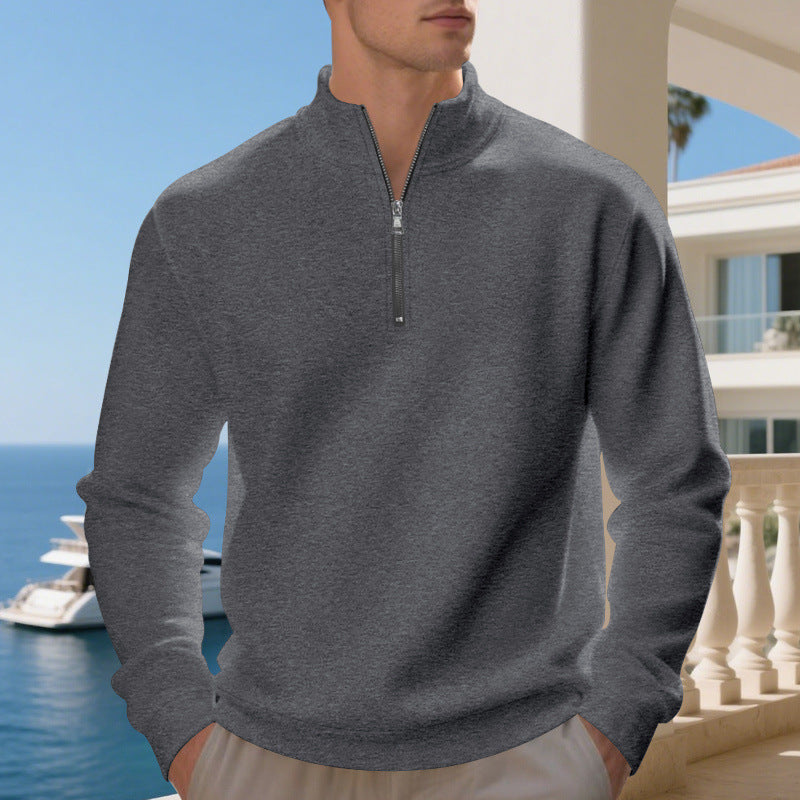 Sporty pullover for men with half-zip and breathable structure Lune London
