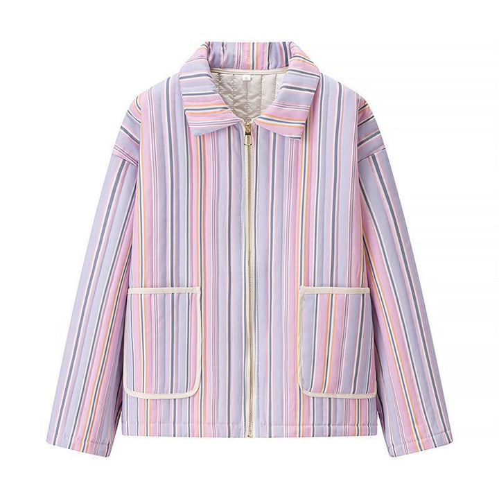 Ladies quilted cardigan with trendy striped pattern Lune London