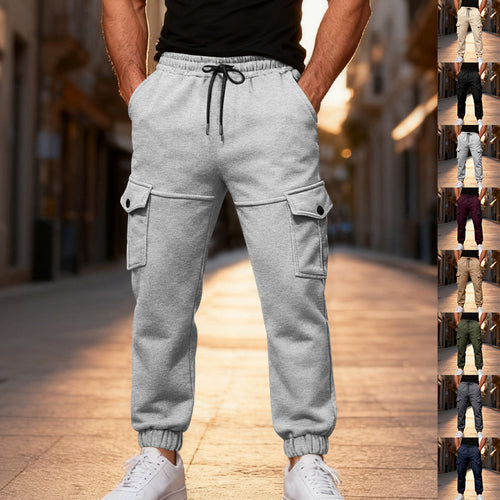 Men's cargo joggers with elastic waistband and practical side pockets Chic and style