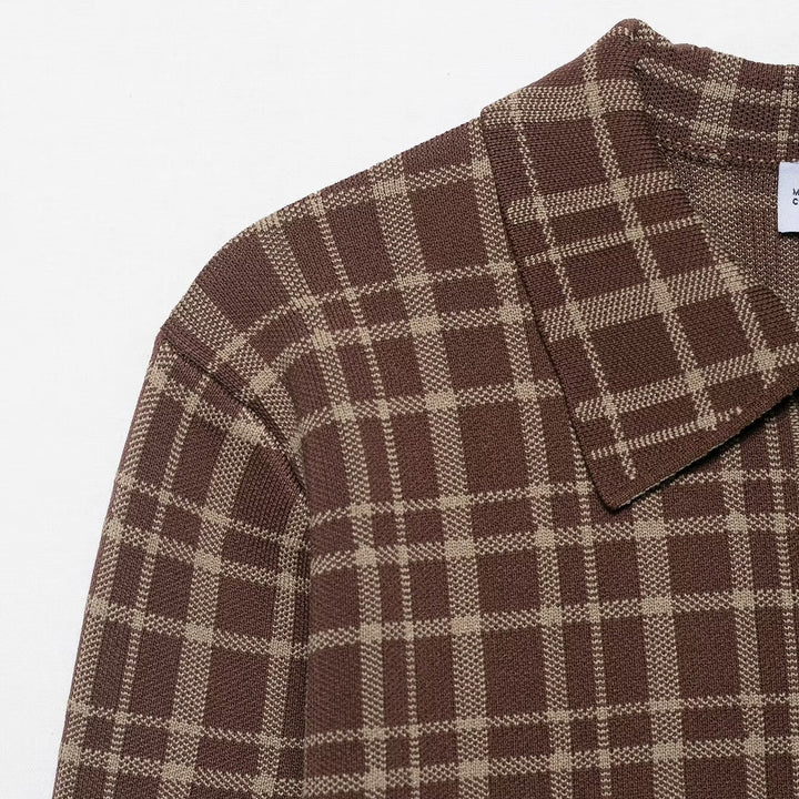 Plaid jacket for women with practical pockets and trendy collar Lune London