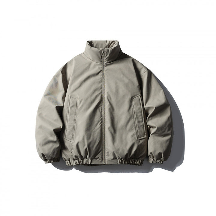 Unisex Boxy short padded transitional jacket with high stand collar and elastic hem Amarae